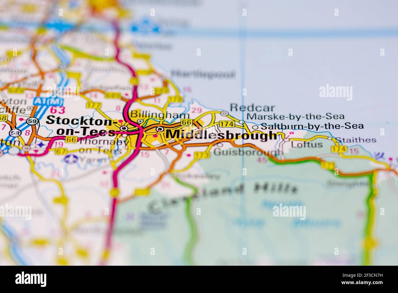 Middlesbrough Shown on a geography map or road map Stock Photo Alamy