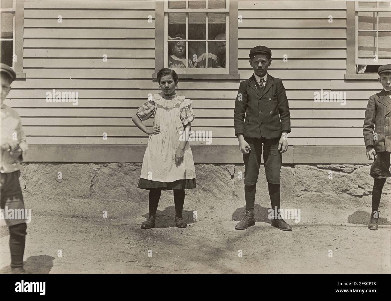 Edward St. Germain and his sister Delia, mill workers, Phoenix, Rhode Island, April 1909, 3379. Stock Photo