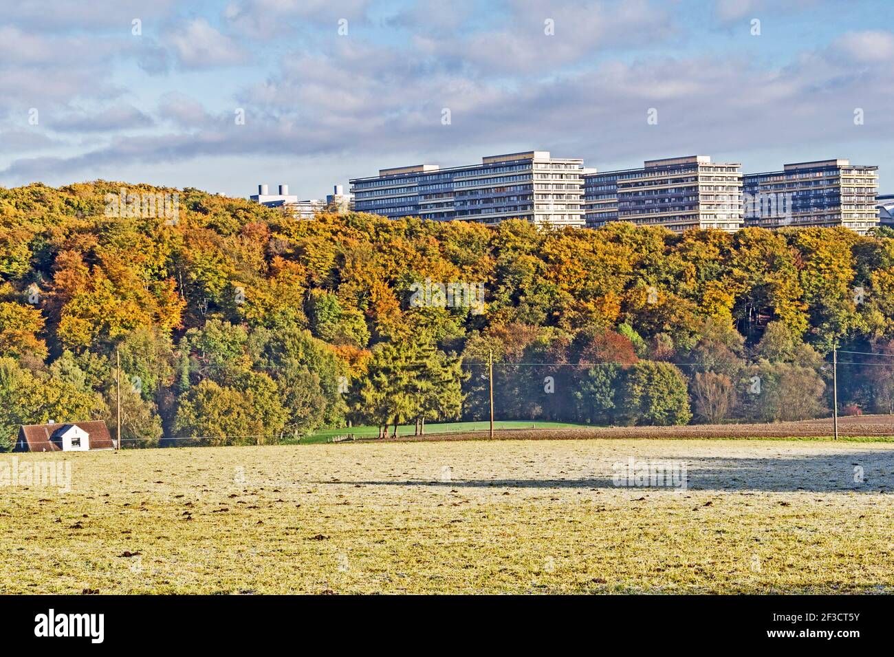 View at the University in Bochum, ruhr area, Germany; Blick auf die Ruhr Universitaet Bochum, vom Süden her Stock Photo