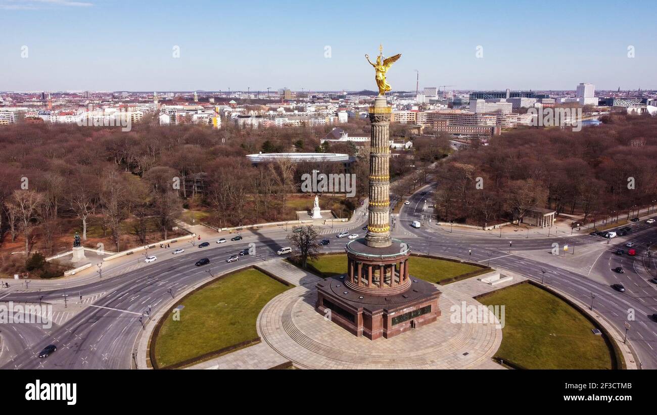 Famous Berlin Victory Column in the city center called Siegessaeule ...