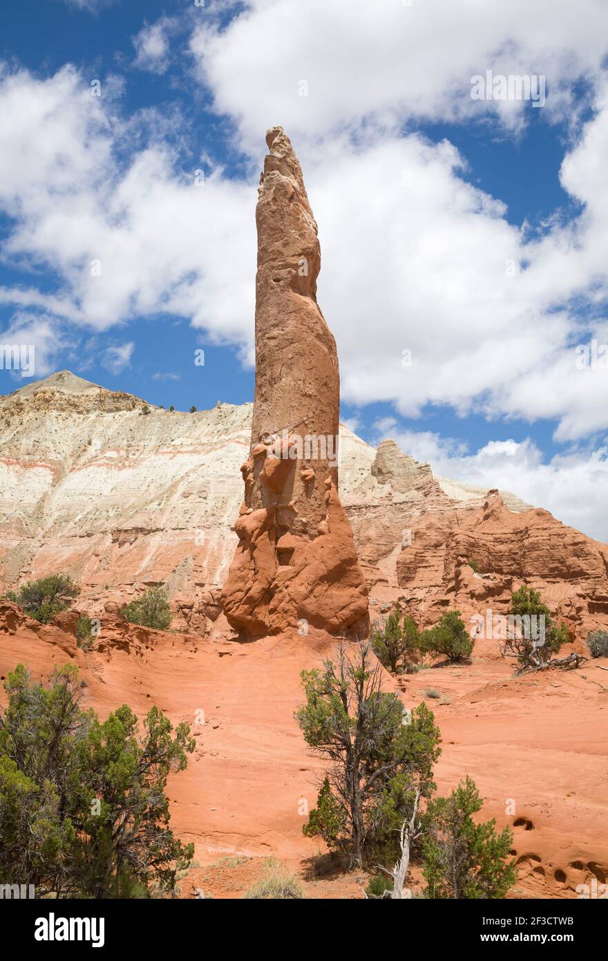 Ballerina Spire, a sand pipe rock formation in Kodachrome Basin State Park, Utah, USA Stock Photo