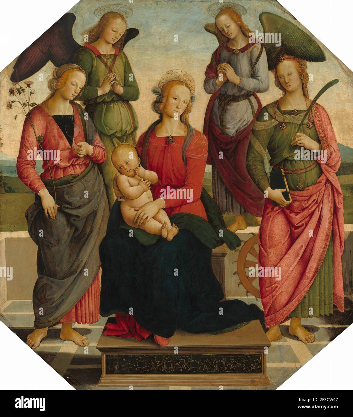 Madonna and Child with Two Angels, Saint Rose, and Saint Catherine of ...