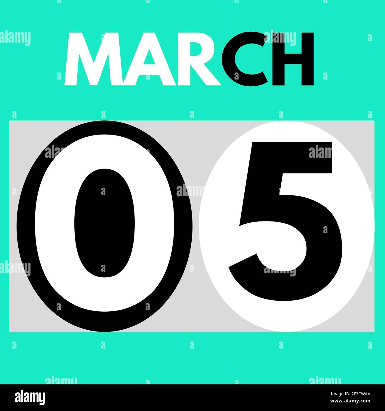 March 5 . Modern daily calendar icon .date ,day, month .calendar for ...
