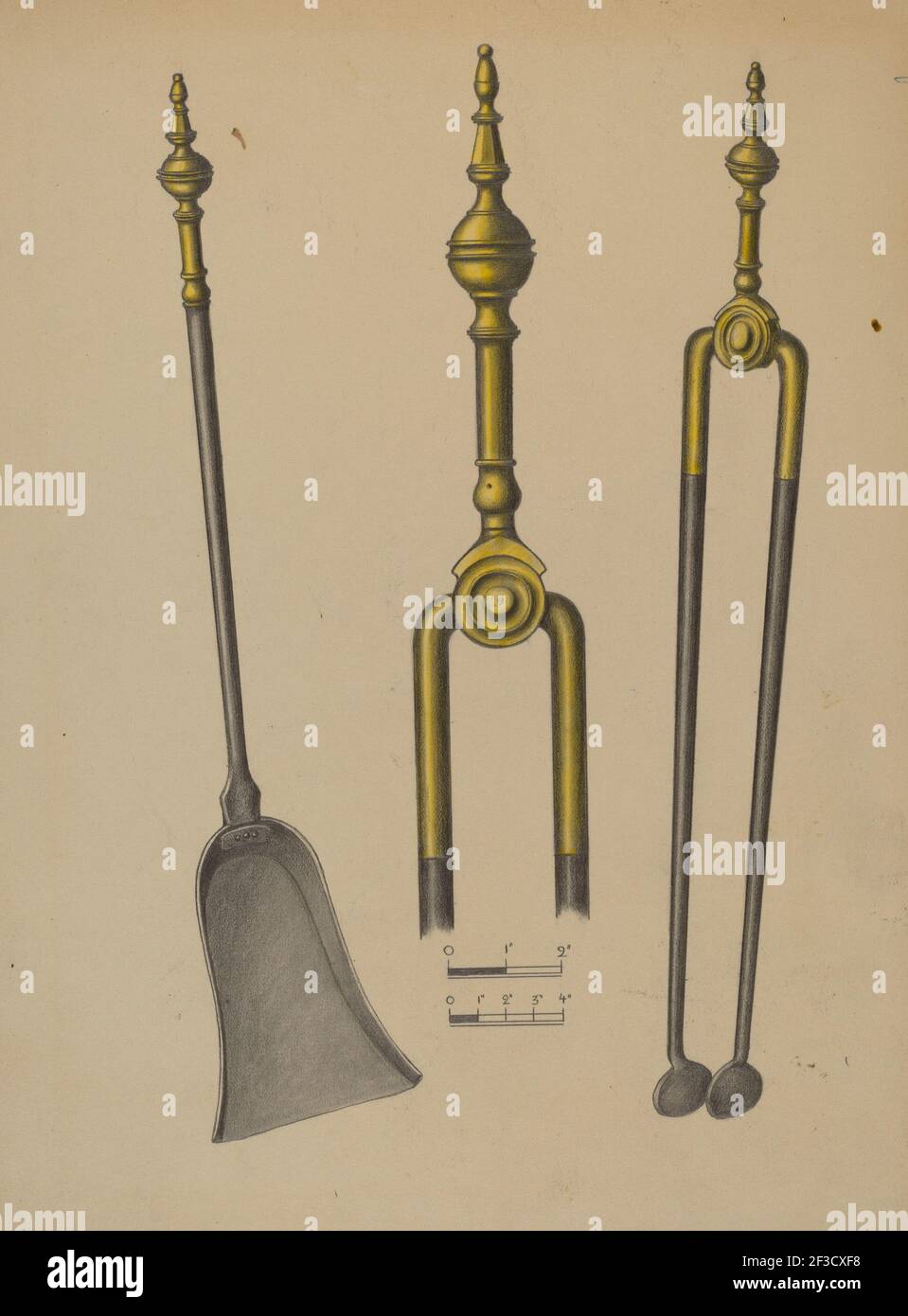 Fire Tongs and Shovel, 1935/1942 Stock Photo Alamy