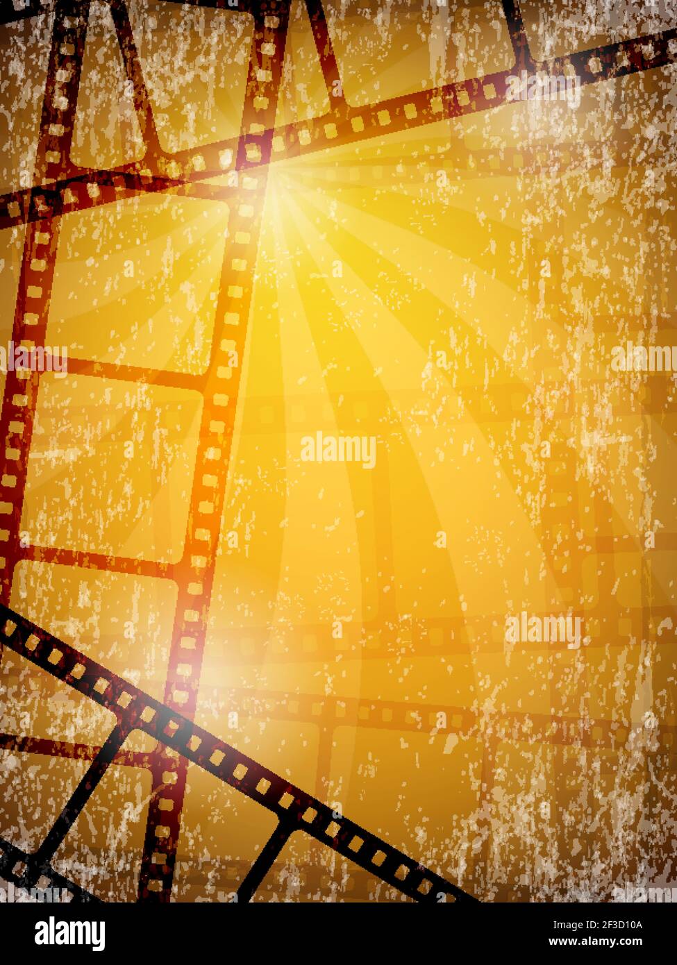 Movie background. Film frames tape reels camera video illustrations vector Stock Vector