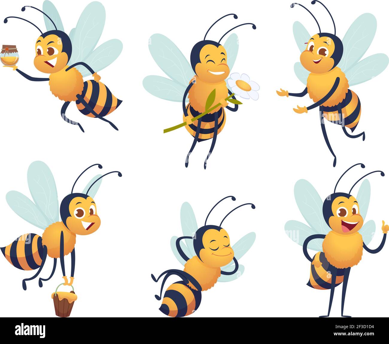 Cartoon bee. Happy flying insect mascot bee nature honey delivers vector characters isolated Stock Vector Image & Art - Alamy Cartoon bee. Happy flying insect mascot bee nature honey delivers vector characters isolated Stock Vector Image & Art - Alamy