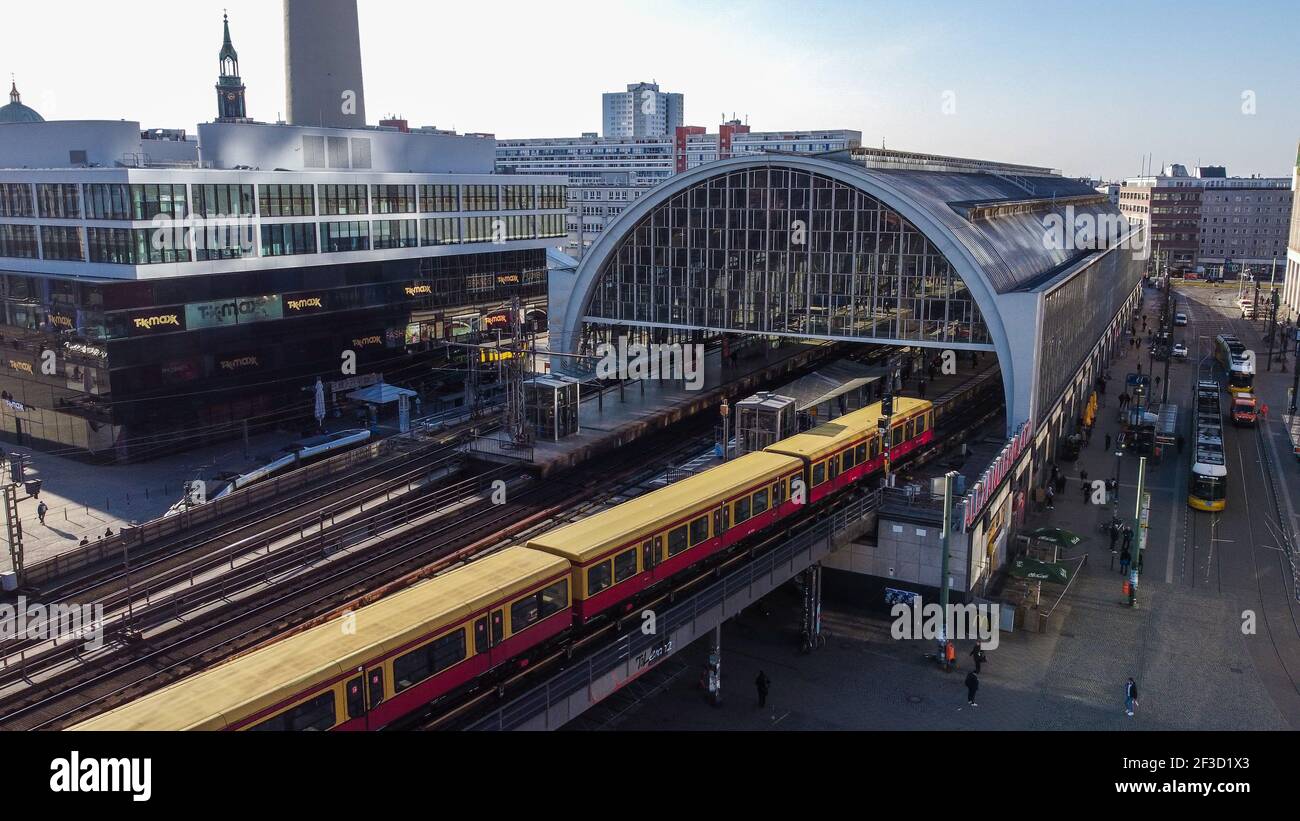 Berlin Alexanderplatz railway station - aerial view - CITY OF BERLIN,  GERMANY - MARCH 11, 2021 Stock Photo - Alamy