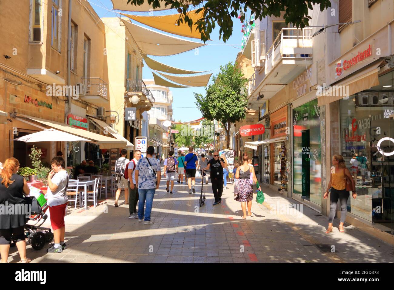 October 03 2020 NICOSIA/Cyprus People walking around the Ledra