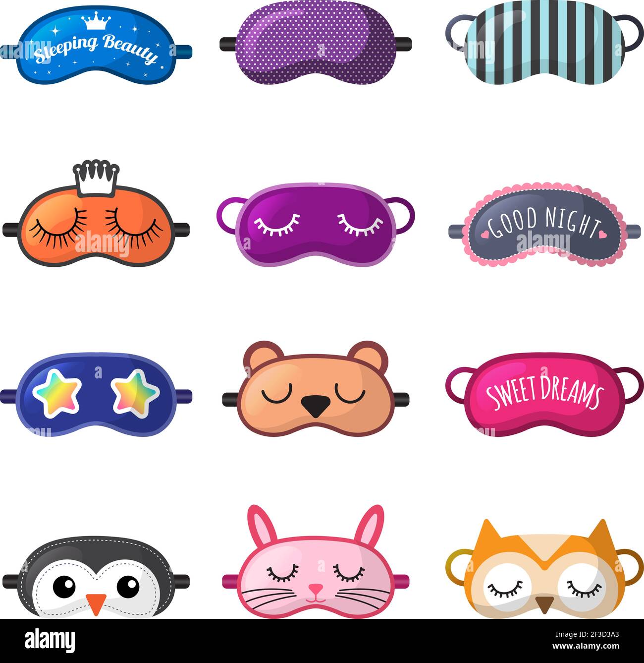 Sleeping mask. Rest clothes for girl face closed eyes sleepover masks ...