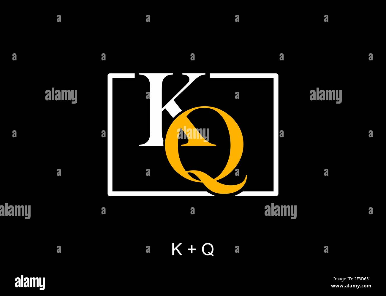 White gold color of KQ initial letter design Stock Vector Image & Art ...