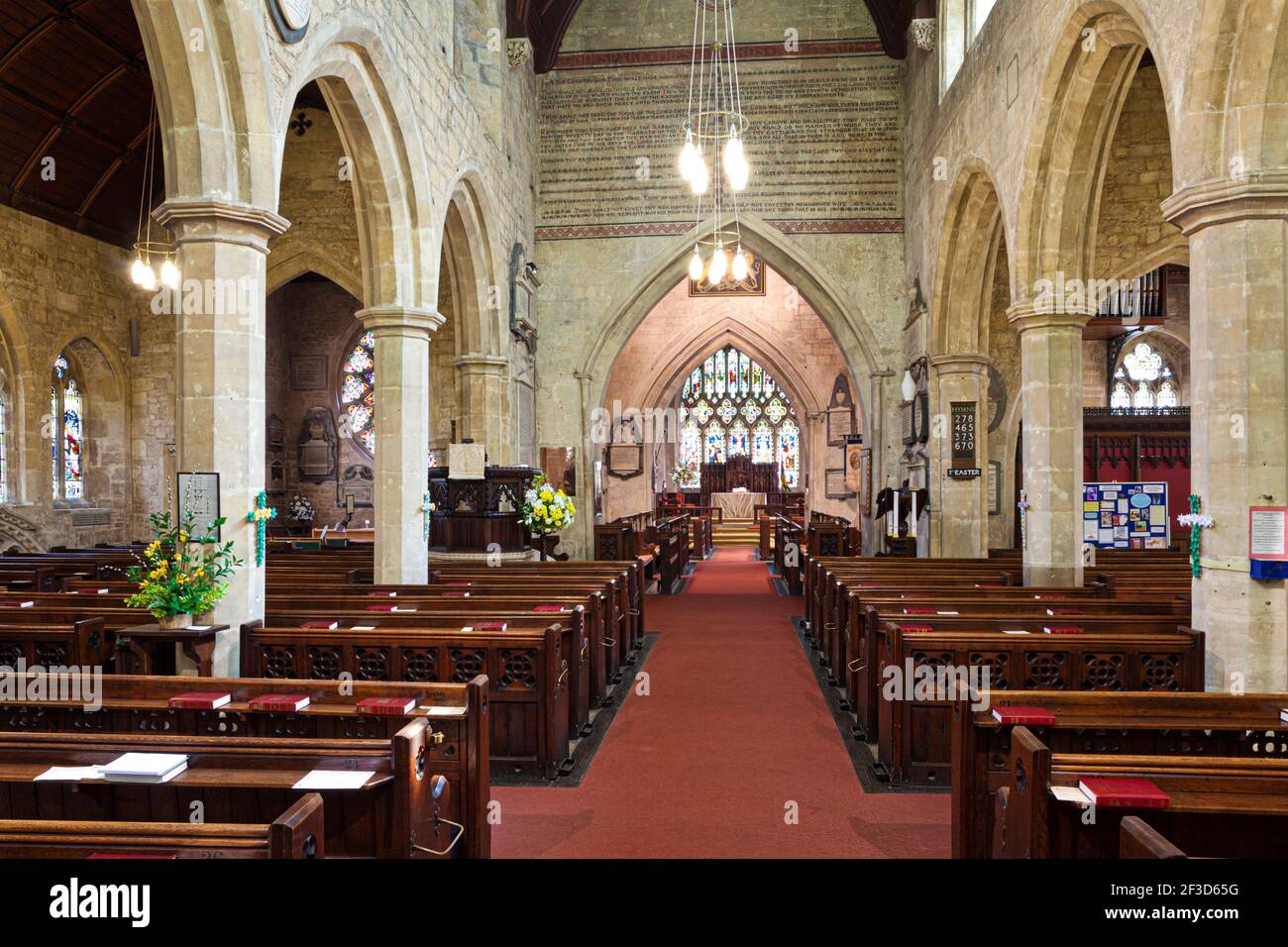 Interior of St Marys Church, Cheltenham, Gloucestershire UK Stock Photo