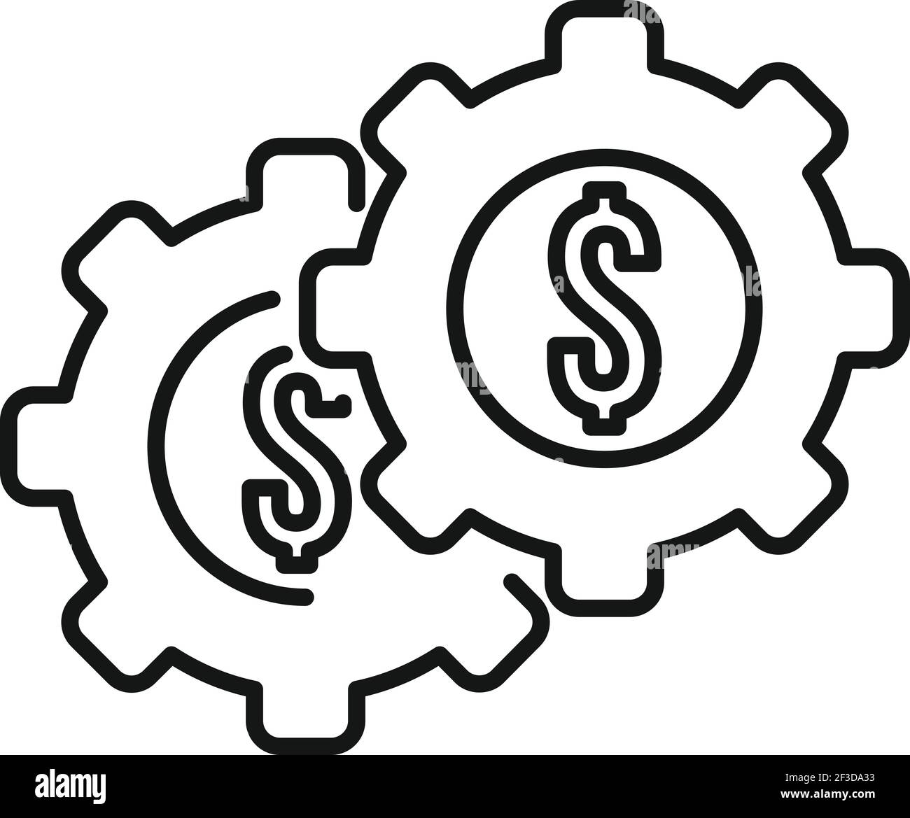 Crisis manager gear icon, outline style Stock Vector