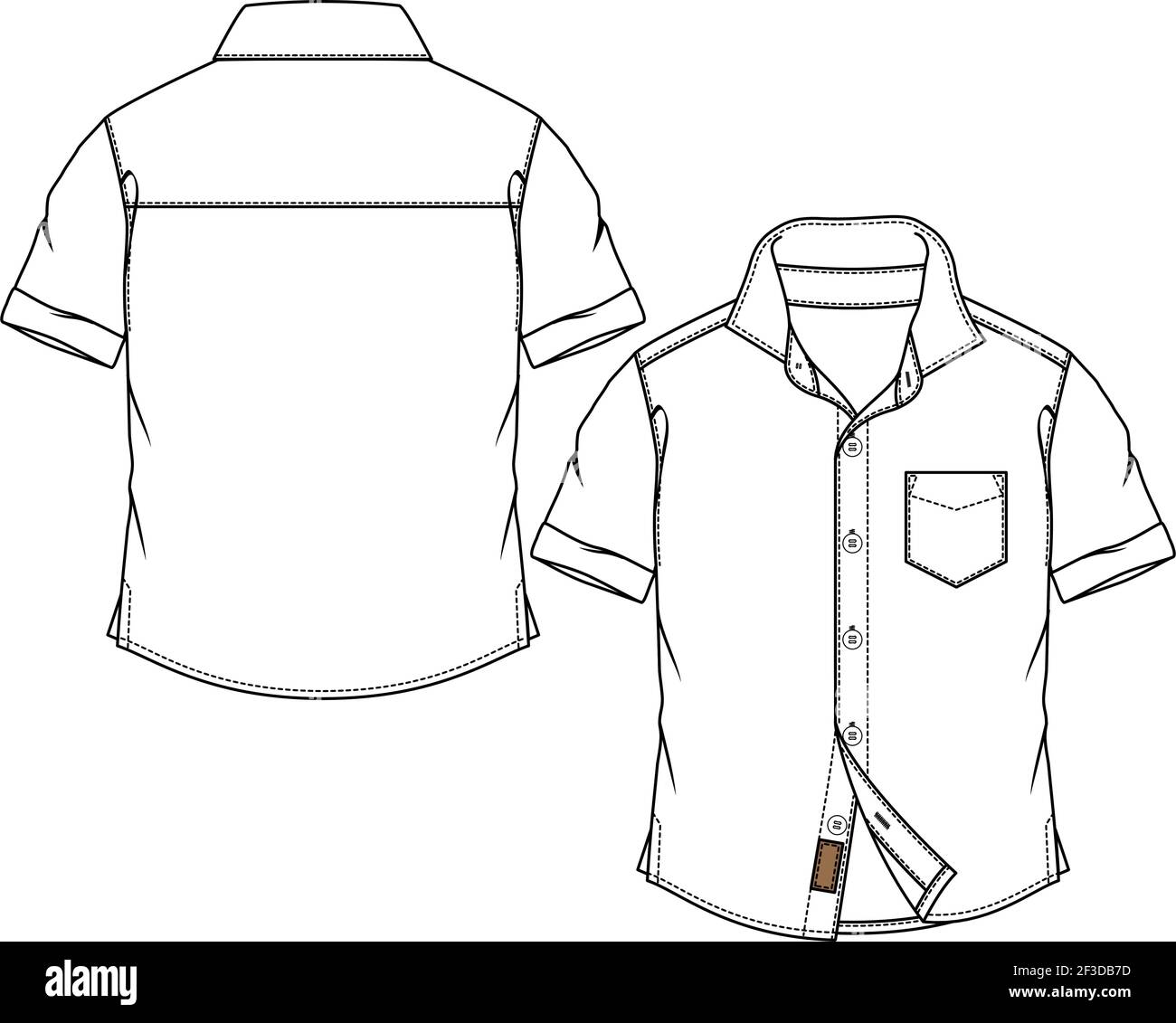 Premium Vector | Wide collar shirt flat drawing fashion flat sketches