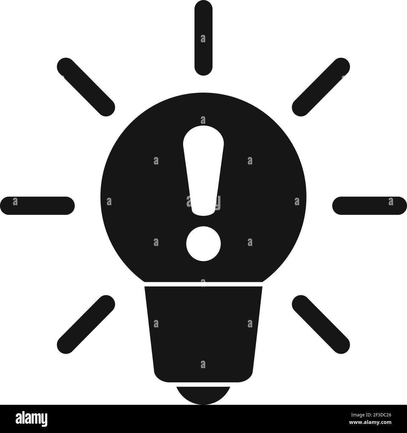 Idea crisis bulb icon, simple style Stock Vector