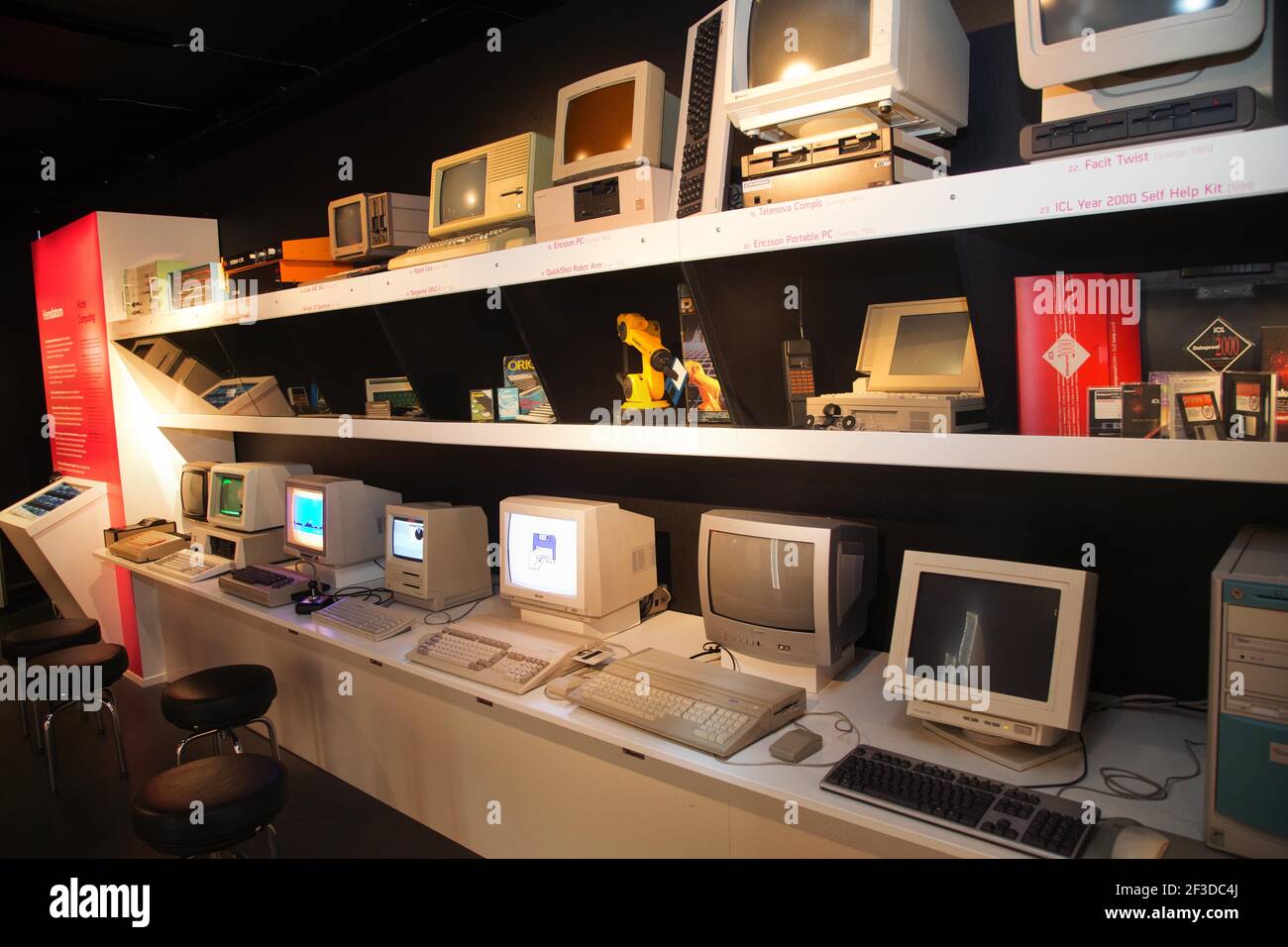 Personal computers (pc) are displayed at the Computer Museum IT-ceum is Sweden's only museum for computer-related history. Stock Photo