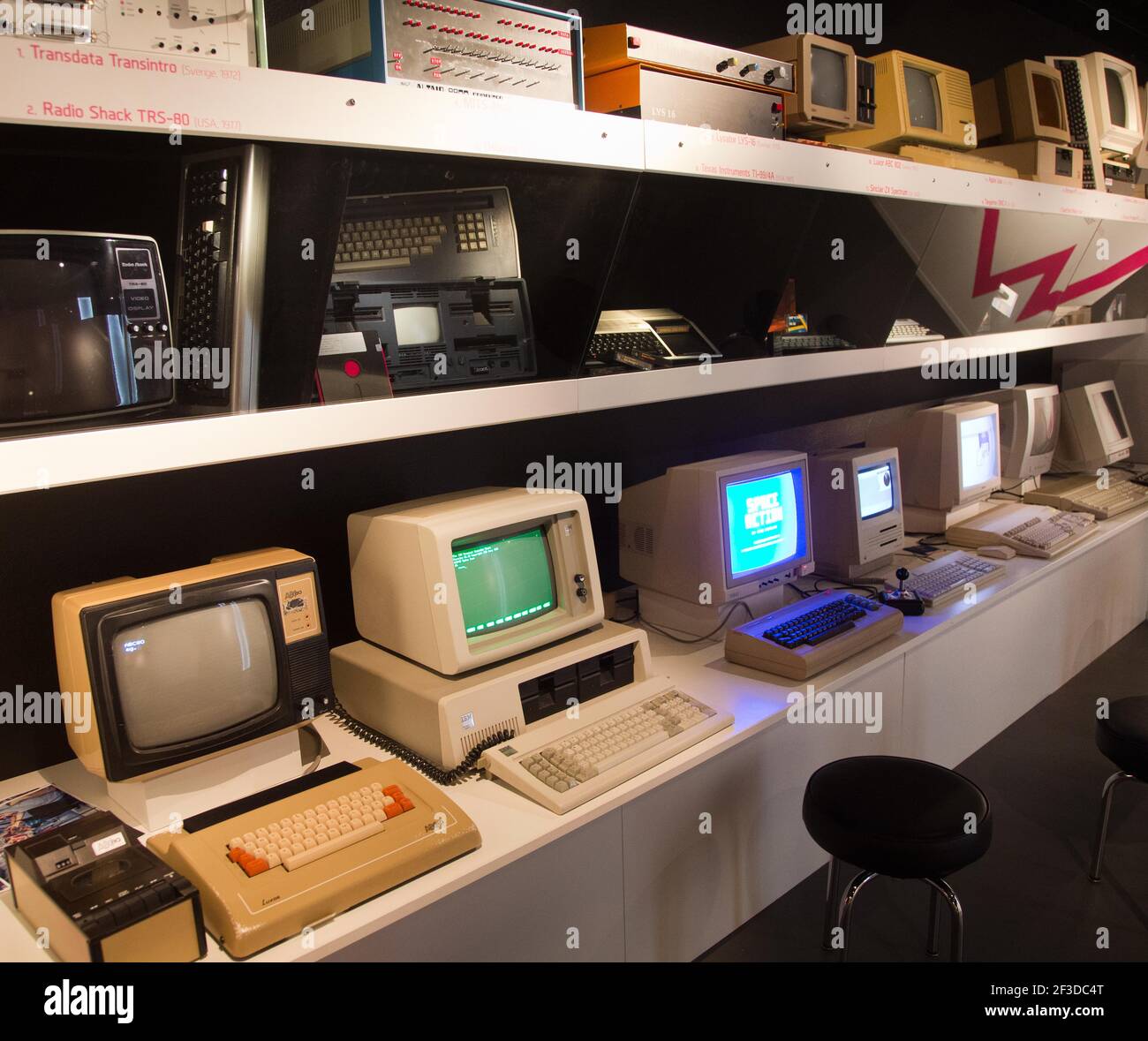 Personal computers (pc) are displayed at the Computer Museum IT-ceum is Sweden's only museum for computer-related history. Stock Photo