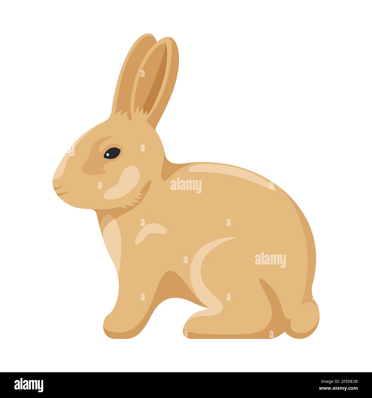 Cute bunny. Vector illustration of a cute yellow Easter bunny isolated on a white background. Stock Vector