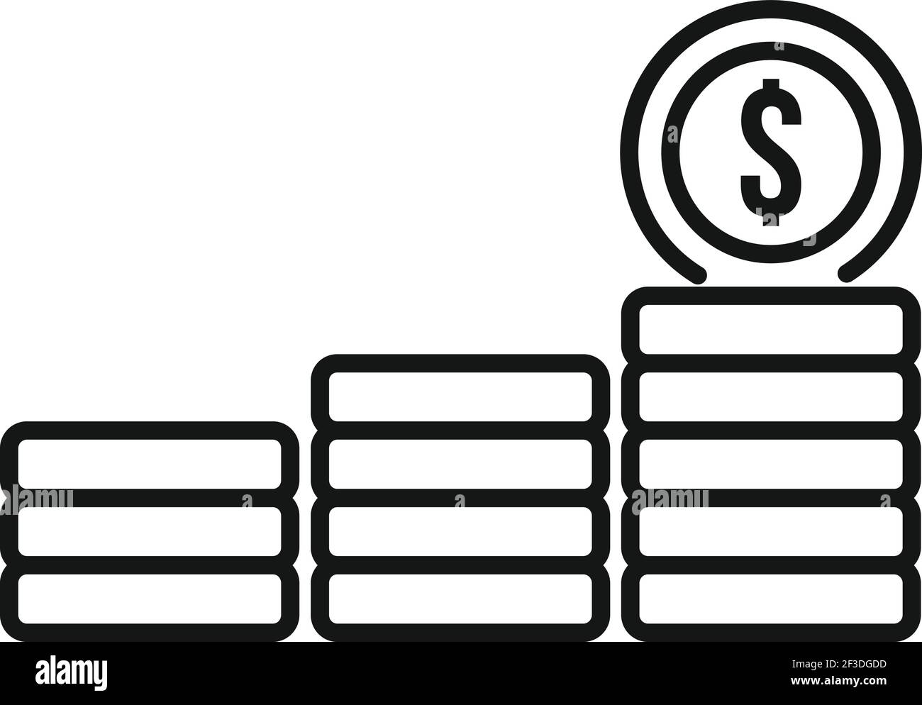 Restructuring dollar icon, outline style Stock Vector