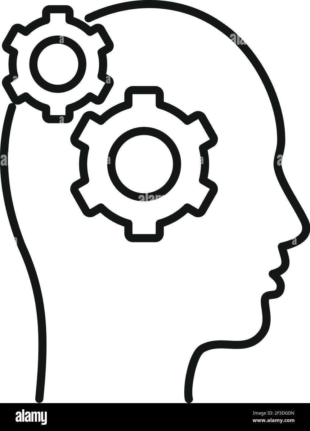 Restructuring gear icon, outline style Stock Vector