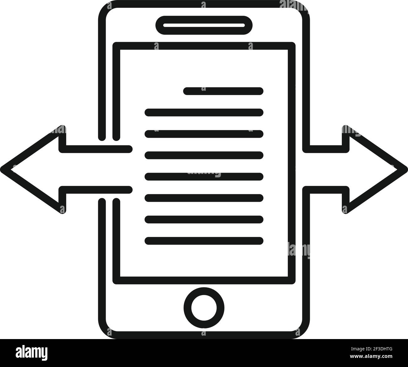 Restructuring text icon, outline style Stock Vector