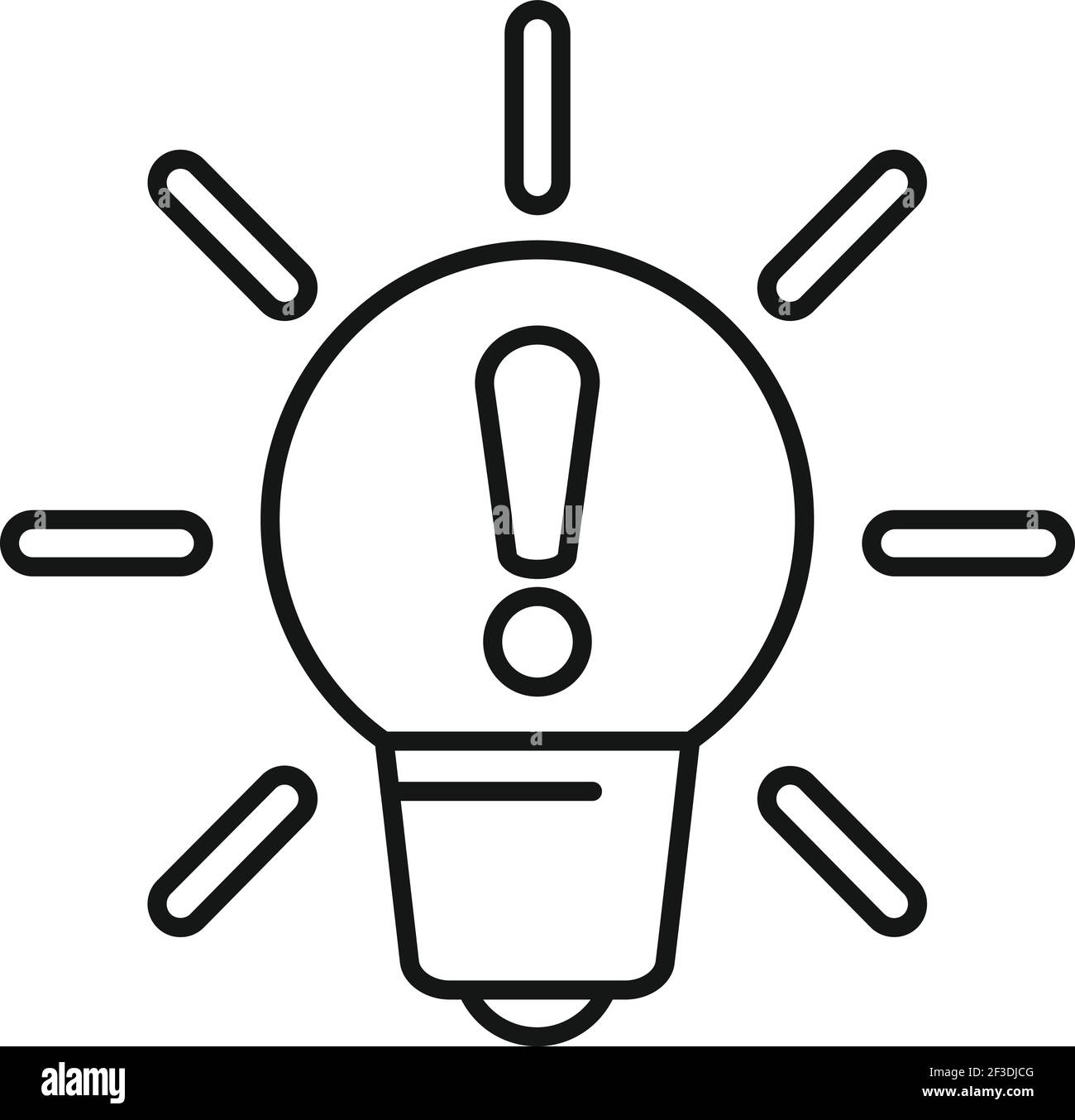 Idea crisis bulb icon, outline style Stock Vector