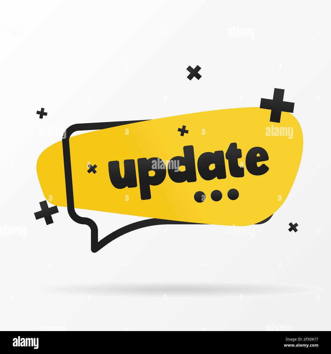 Original inscription UPDATE on the banner. Vector design in a flat