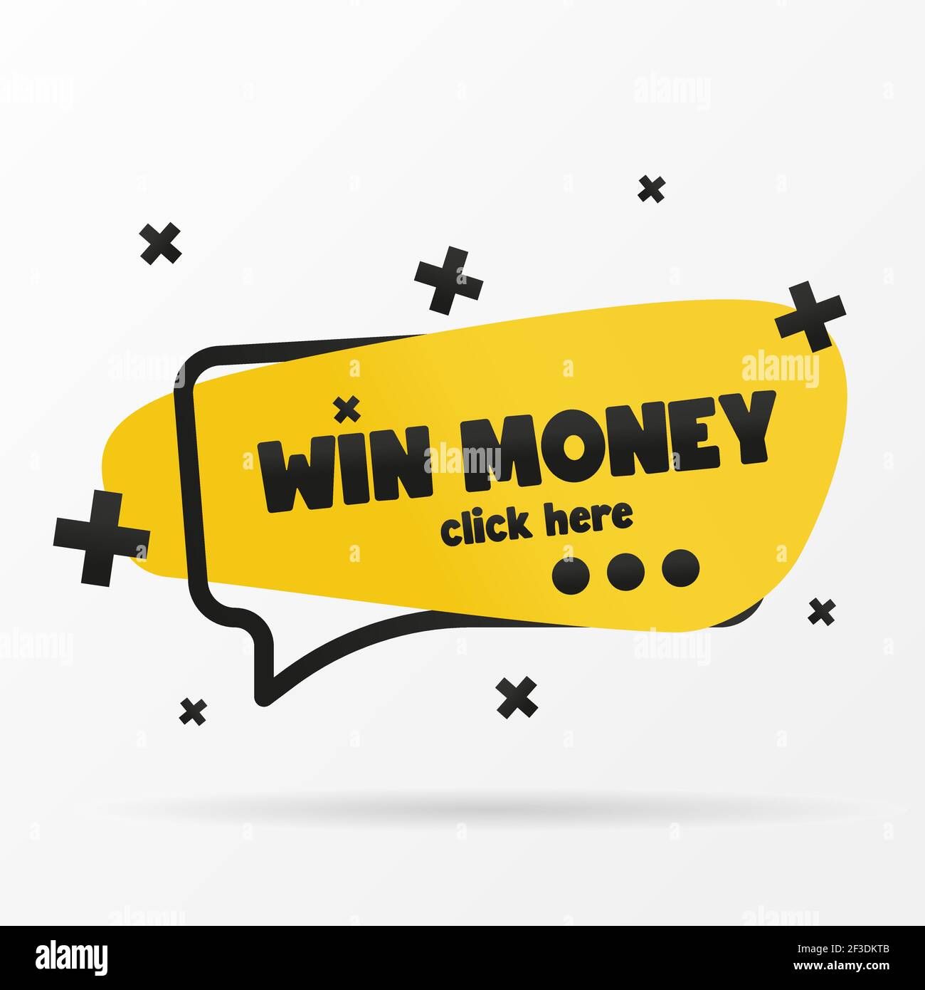 Banner WIN MONEY CLICK HERE. The flat icon is perfect for your website. Stock Vector