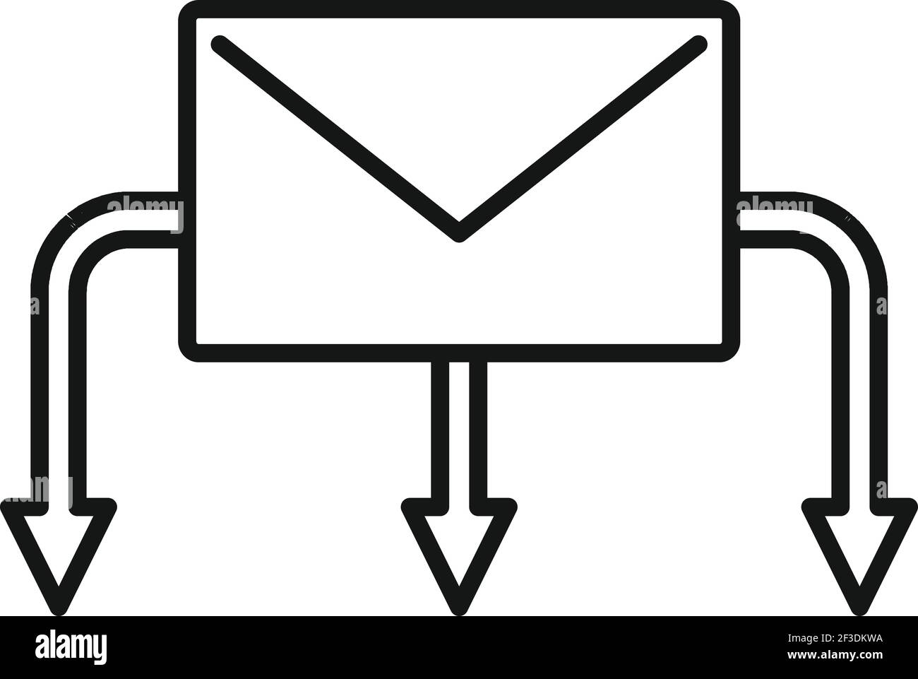 Restructuring letter icon, outline style Stock Vector