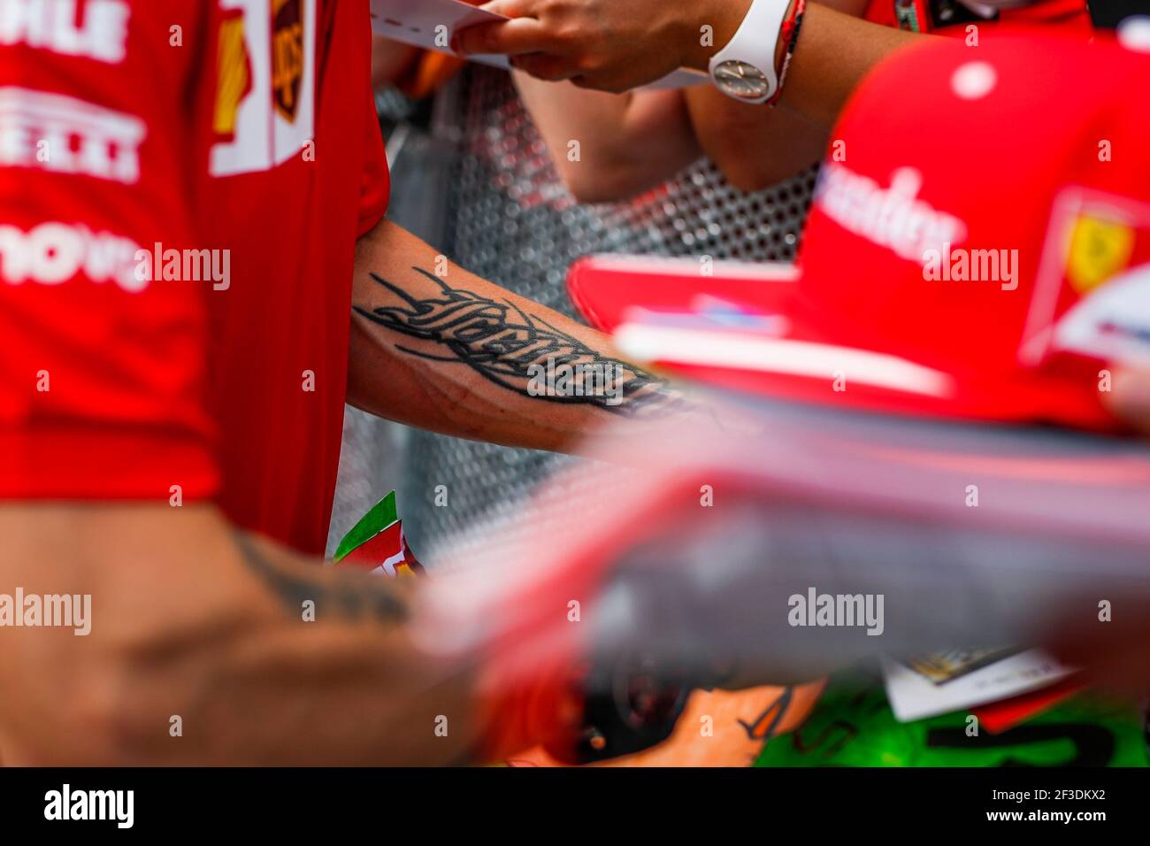 RAIKKONEN Kimi (fin), Scuderia Ferrari SF71H, Iceman tattoo during the 2018 Formula One World Championship, Belgium Grand Prix from August 23 to 26 in Spa -Francorchamps, Belgium - Photo Florent Gooden / DPPI Stock Photo
