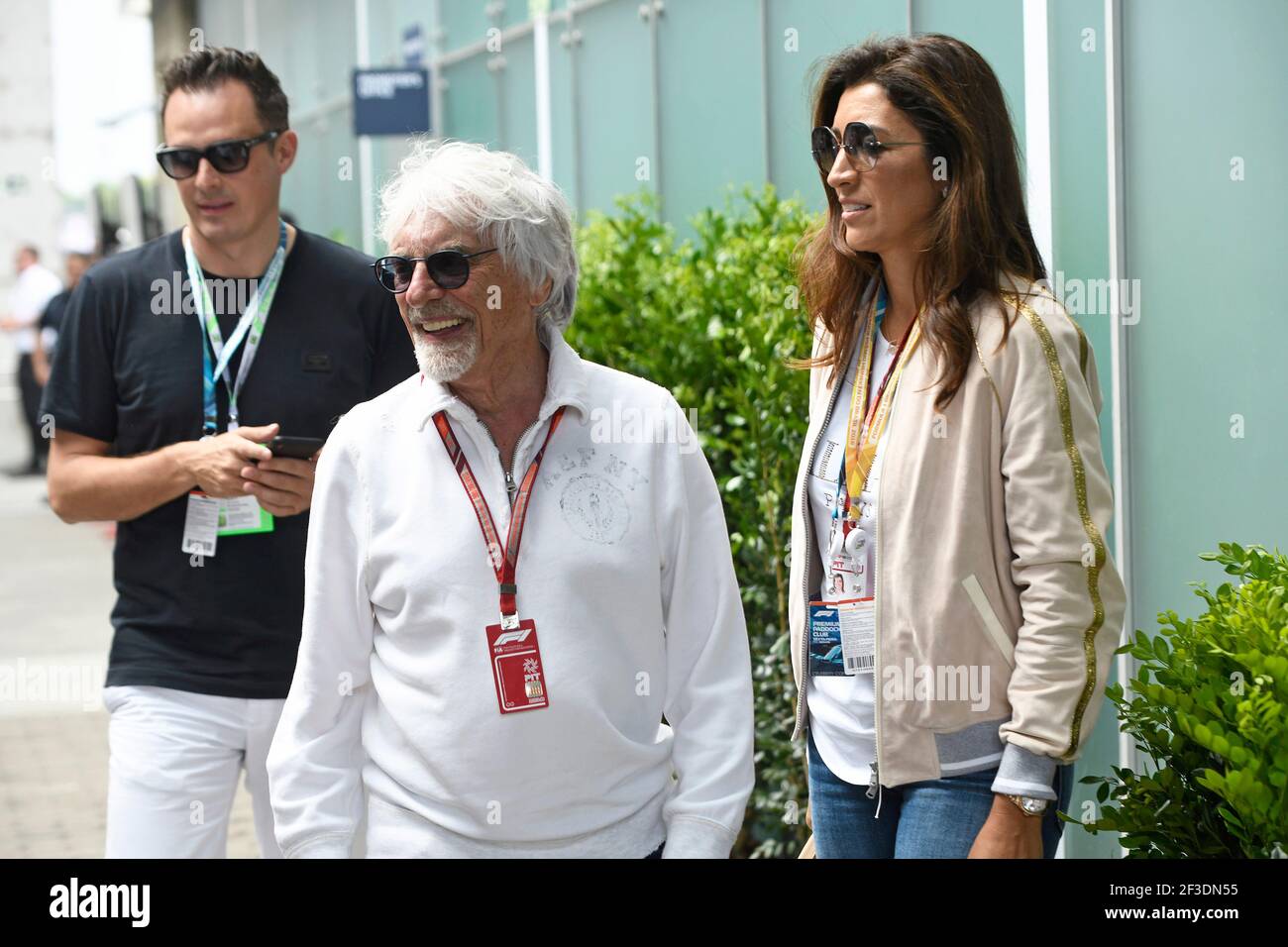 ECCLESTONE Bernie (gbr), former CEO of Formula One Group, portrait and his wife FLOSI FABIANA during the 2018 Formula One World Championship, Brazil Grand Prix from November 08 to 11 in Sao Paulo, Brazil - Photo Eric Vargiolu / DPPI. Stock Photo