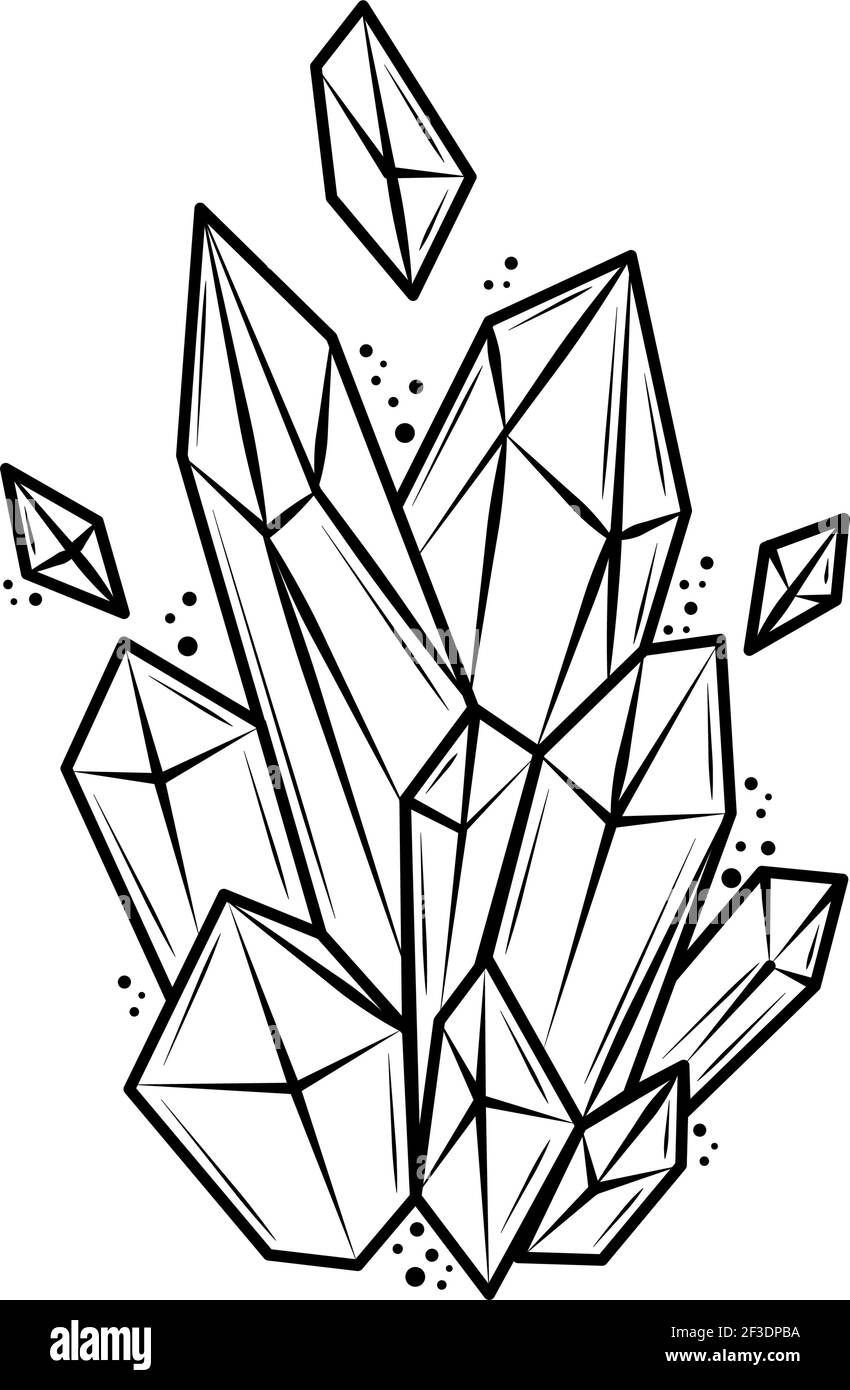 tattoo quartz crystal minimalist isolated Stock Vector Image & Art - Alamy
