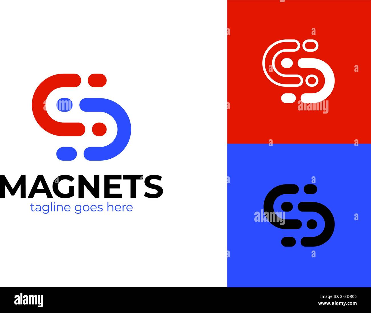 Letter s magnet logo. Simple and clean flat design of abstract letter S logo vector template. Suitable for communication company or service. Stock Vector