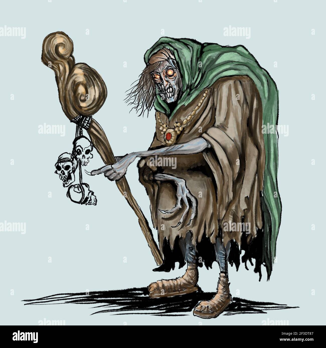 grizzled old creepy witch illustration Stock Photo - Alamy