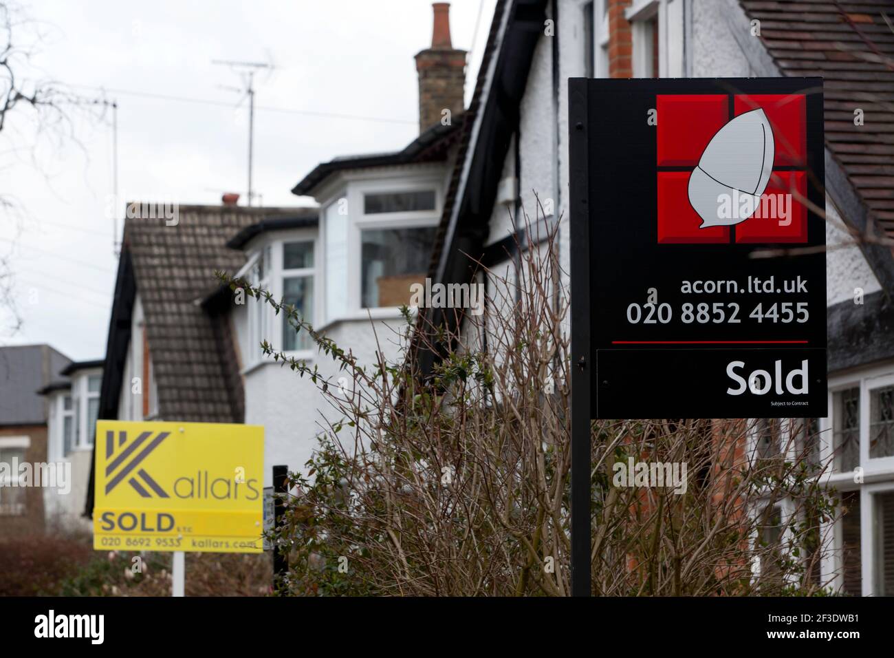 Two of my Neighbours in Lewisham, both sell their houses during the Covid Pandemic  lockdown Stock Photo