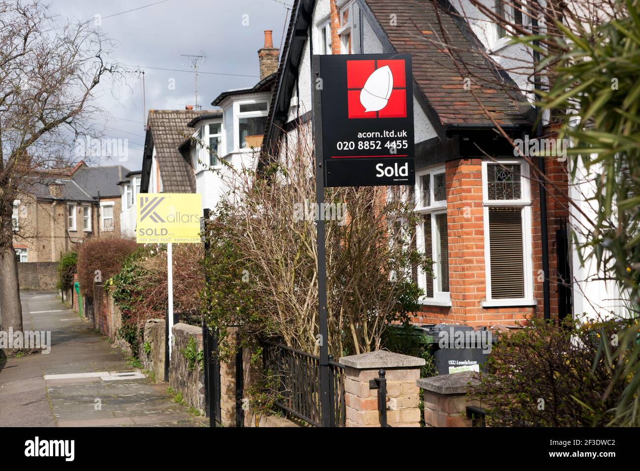 Two of my Neighbours in Lewisham, both sell their houses during the Covid Pandemic  Lockdown Stock Photo