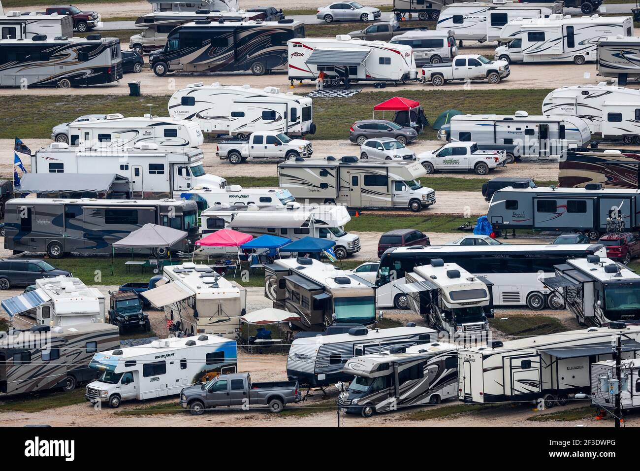 Camper vans of fans during the 2018 Formula One World Championship, United  States of America Grand Prix from october 18 to 21 in Austin, Texas, USA -  Photo Florent Gooden / DPPI Stock Photo - Alamy