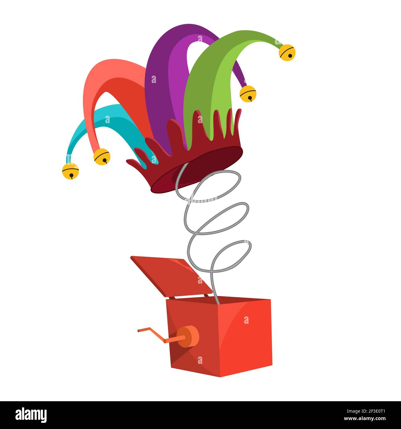 Jesters hat with purple, green, pink.  Stock Vector