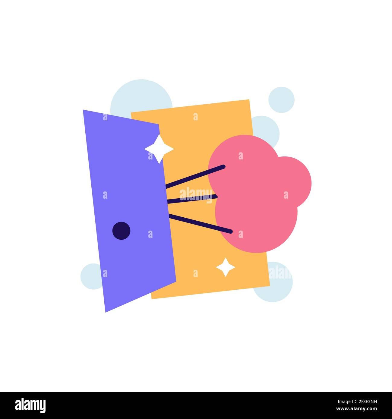 Opened door airing room logo sign vector Stock Vector