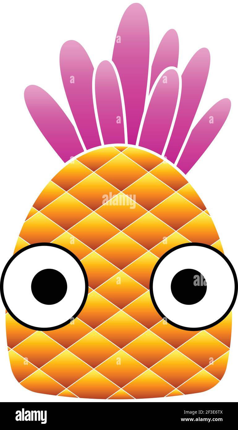 Vitamin pineapple icon, cartoon style Stock Vector