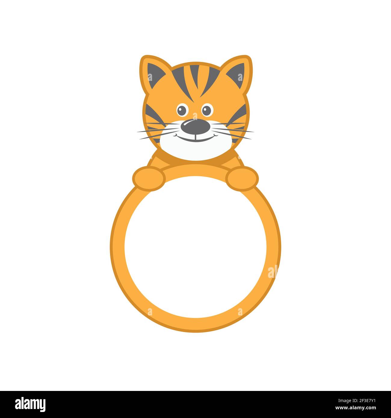 vector illustration of baby tiger with blank sign Stock Vector Image ...