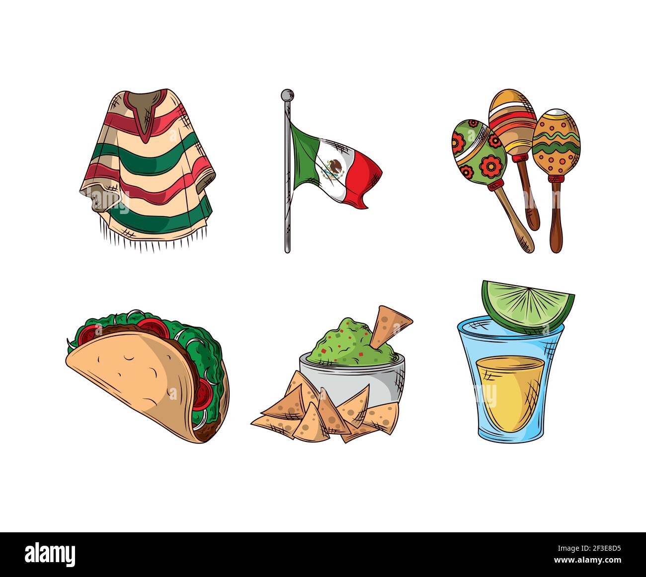 mexican maracas flag food drink Stock Vector Image & Art Alamy