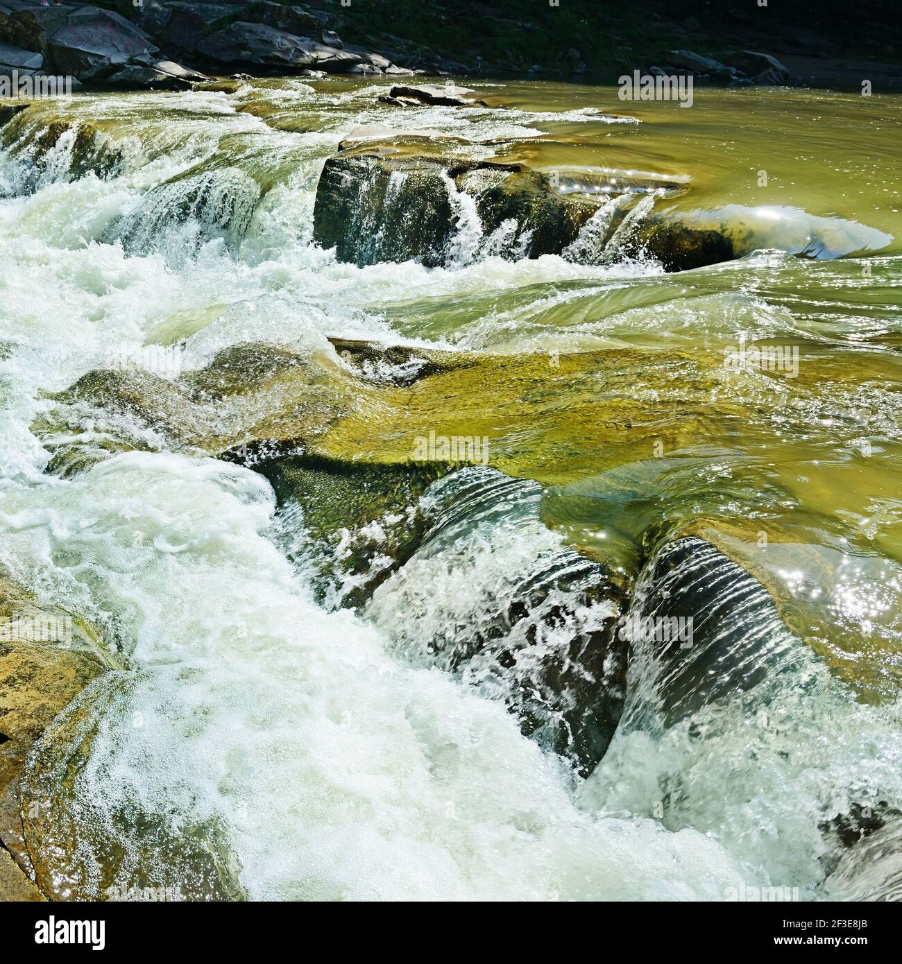 Waterfall on the mountain river Stock Photo - Alamy