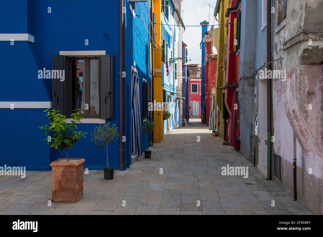 Burano island, characteristic view of colorful houses, Venice lagoon, Italy, Europe Stock Photo