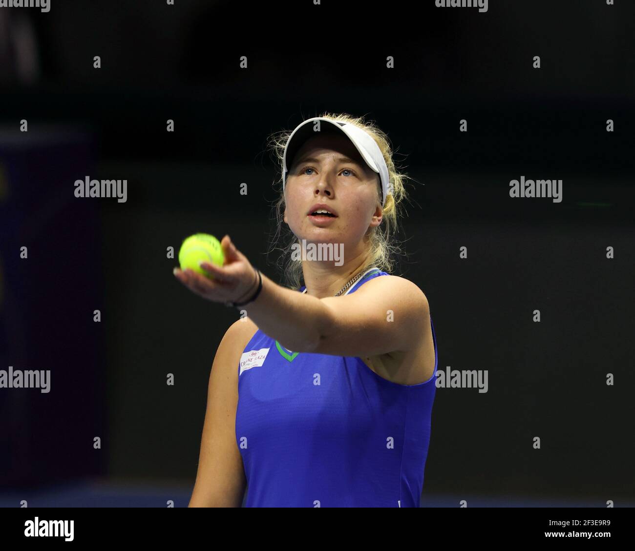 Clara Tauson of Denmark seen in action during a match against Daria