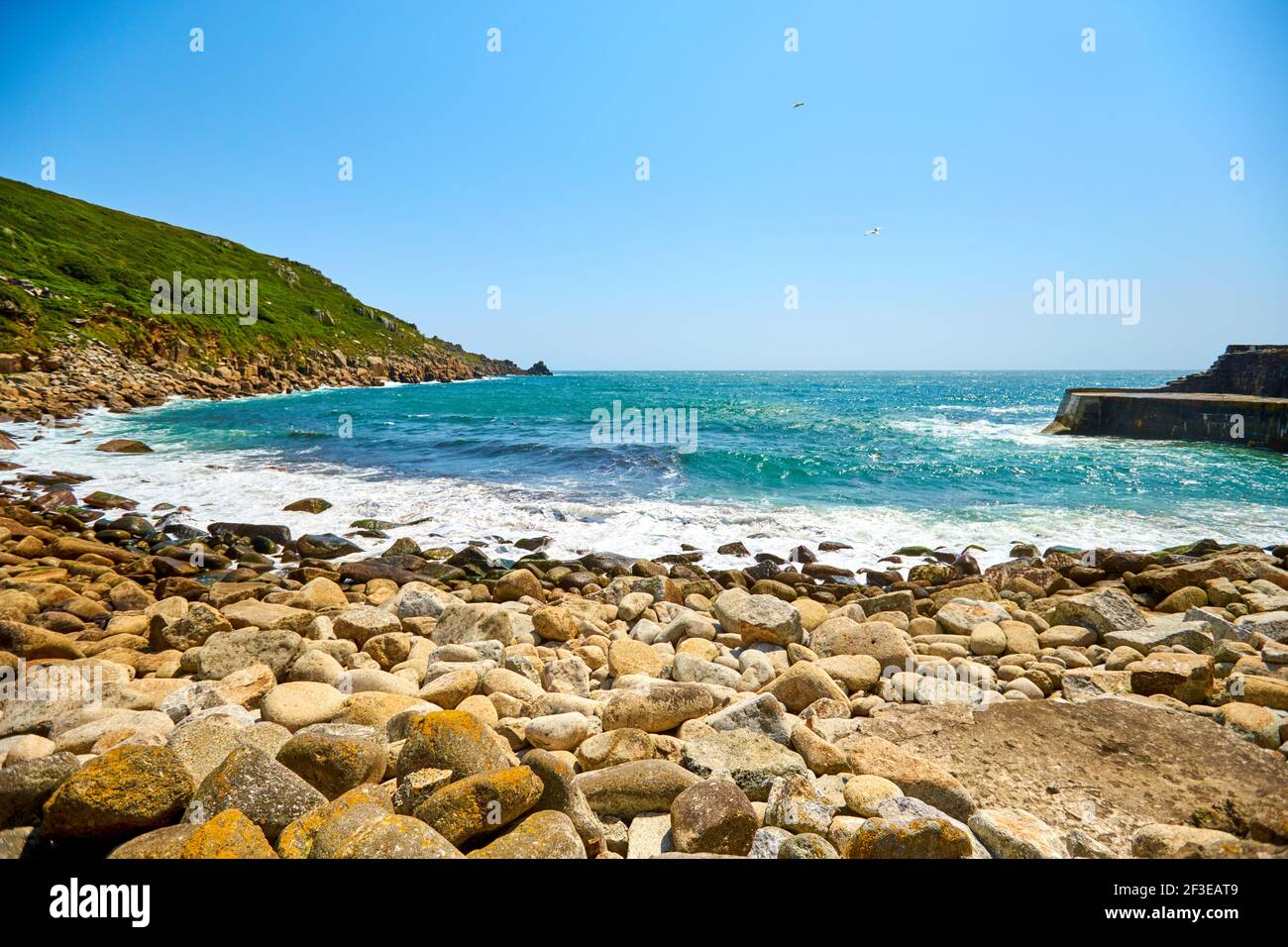 General view of Lamorna Cove in Cornwall Stock Photo