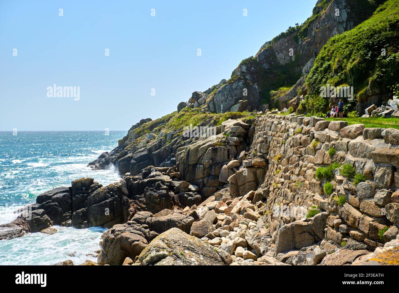 General view of Lamorna Cove in Cornwall Stock Photo