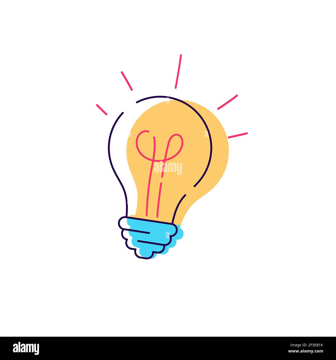 Light bulb icon sign flat outline vector Stock Vector