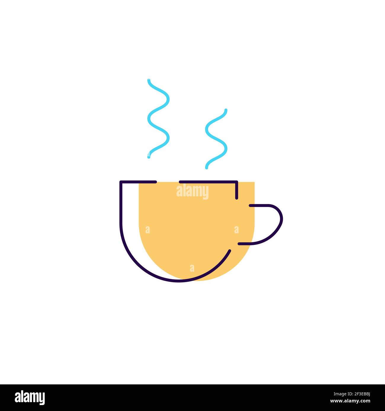 Coffee cup cartoon flat vector logo icon Stock Vector