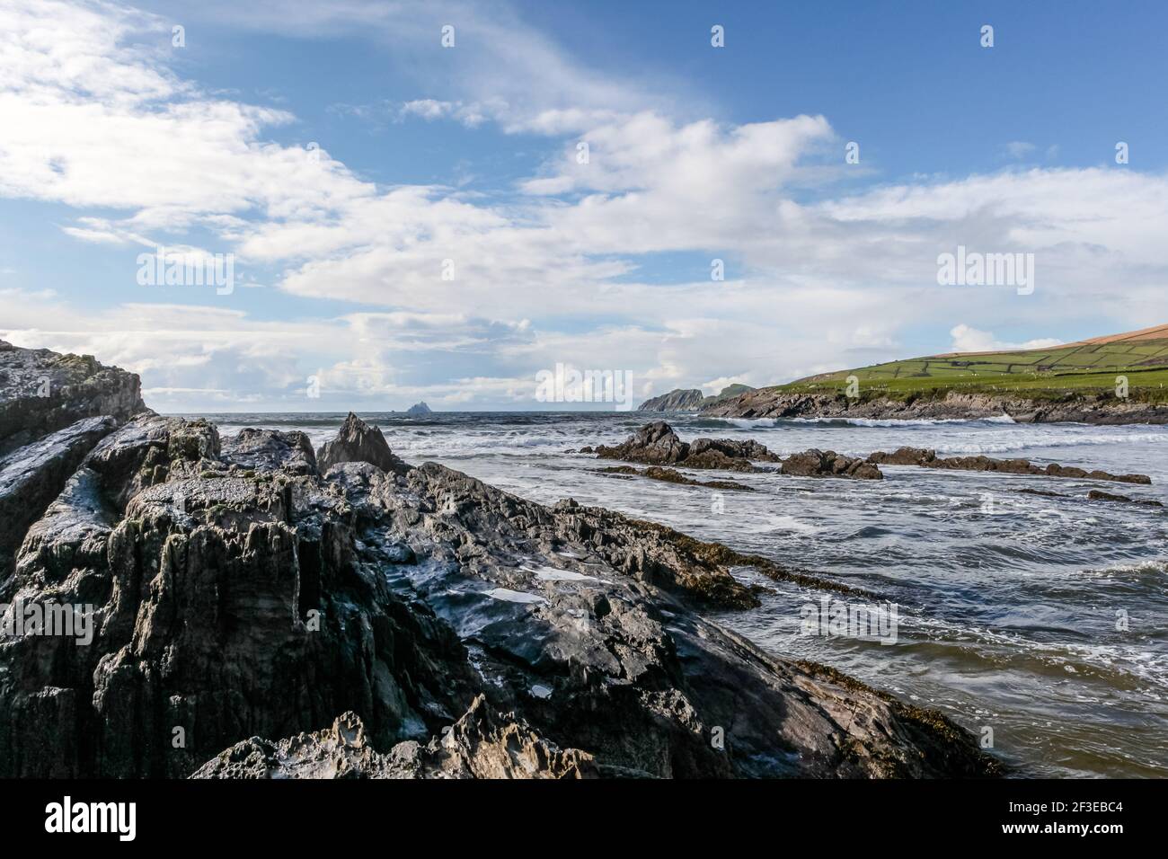 St Finian's Bay on the Skellig Ring, County Kerry, ireland Stock Photo ...