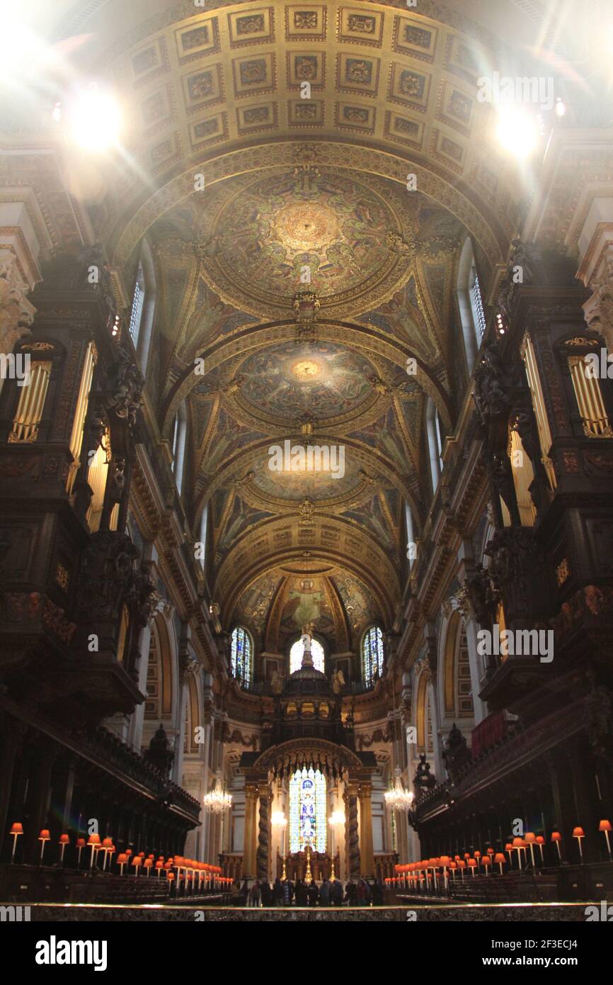 The interior of St Paul's Cathedral in London, UK Stock Photo